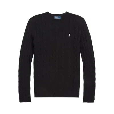 Pre-owned Polo Ralph Lauren Long-sleeve Crew Neck Pullover Sweater 'polo Black' | Women's Size M