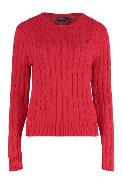 Polo Ralph Lauren Long Sleeve Crew-neck Sweater In Rojo