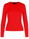 Polo Ralph Lauren Long Sleeve Crew-neck Sweater In Red