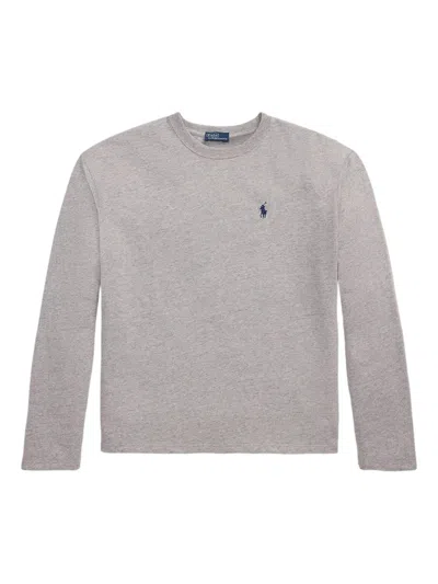 Polo Ralph Lauren Long-sleeve Crew-neck T-shirt In Gray