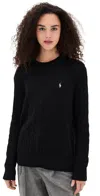 Polo Ralph Lauren Long Sleeve Crewneck Pullover Sweater Polo Black In Multi