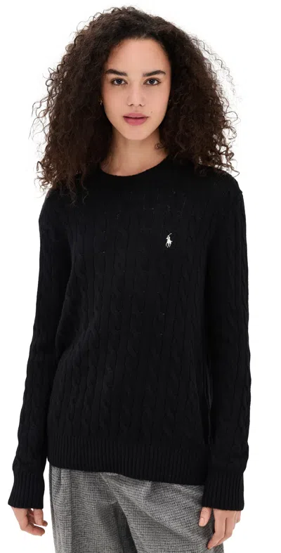 POLO RALPH LAUREN LONG SLEEVE CREWNECK PULLOVER SWEATER POLO BLACK