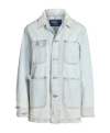Polo Ralph Lauren Distressed Denim Worker Jacket Pockets In White