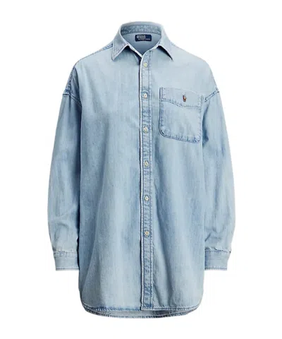 POLO RALPH LAUREN POLO RALPH LAUREN LOGO EMBROIDERED DENIM SHIRT