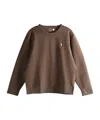 Polo Ralph Lauren Long-sleeve Double Knit Tech Crewneck Sweatshirt In Brown