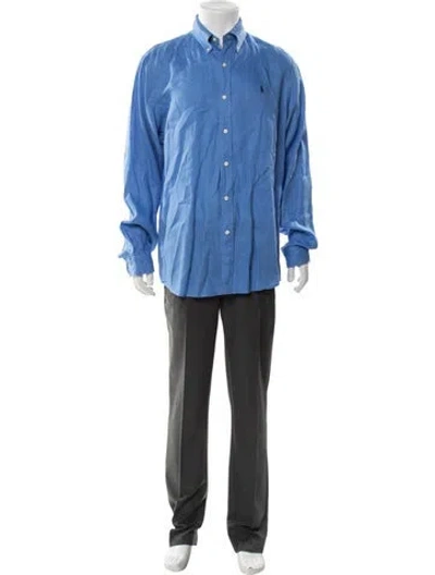 Pre-owned Polo Ralph Lauren Long Sleeve Dress Shirt In Blue