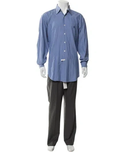 Pre-owned Polo Ralph Lauren Long Sleeve Dress Shirt In Blue