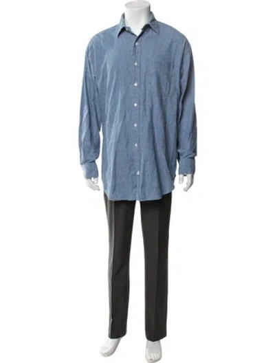 Pre-owned Polo Ralph Lauren Long Sleeve Dress Shirt In Blue