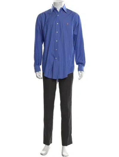 Pre-owned Polo Ralph Lauren Long Sleeve Dress Shirt In Blue