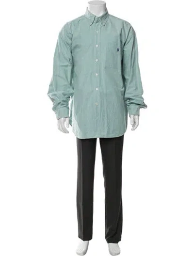 Pre-owned Polo Ralph Lauren Long Sleeve Dress Shirt In Blue/green
