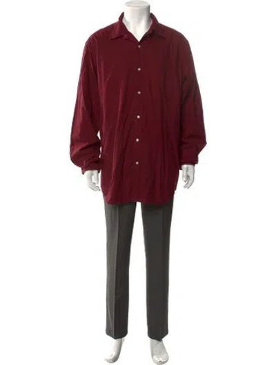 Pre-owned Polo Ralph Lauren Long Sleeve Dress Shirt In Burgundy