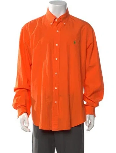 Pre-owned Polo Ralph Lauren Long Sleeve Dress Shirt In Orange