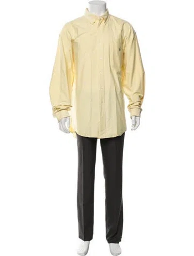 Pre-owned Polo Ralph Lauren Long Sleeve Dress Shirt In Yellow