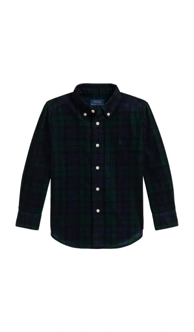 Polo Ralph Lauren Long Sleeve Fine Wale Corduroy Sport Shirt In Black