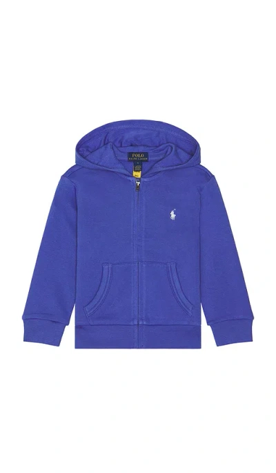 Polo Ralph Lauren Long Sleeve French Terry Sail Graphic Full Zip Hoodie In Blue