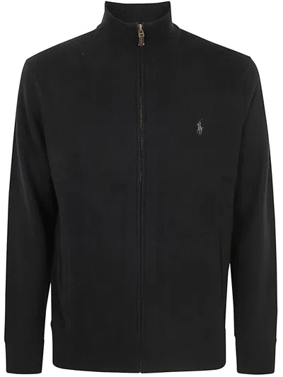 Polo Ralph Lauren Long Sleeve Full Zipper Sweater Clothing In Black