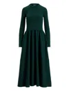 Polo Ralph Lauren Long-sleeve Gathered Midi Dress In Green