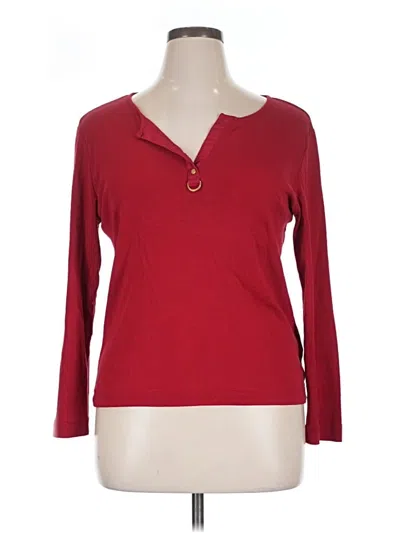 Pre-owned Polo Ralph Lauren Long Sleeve Henley Shirt In Red
