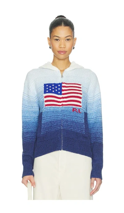 Polo Ralph Lauren Long Sleeve Hooded Jacket In Blue