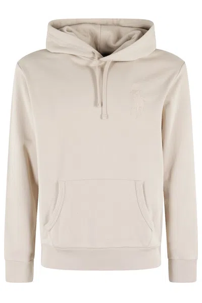 Polo Ralph Lauren Long Sleeve Hooded Sweatshirt In White