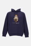 Polo Ralph Lauren Hooded Sweatshirt With Graphic Print And Pocket In Blue