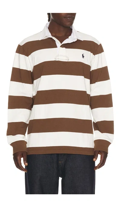 Polo Ralph Lauren Long Sleeve Iconic Rugby Stripe Polo In Multi