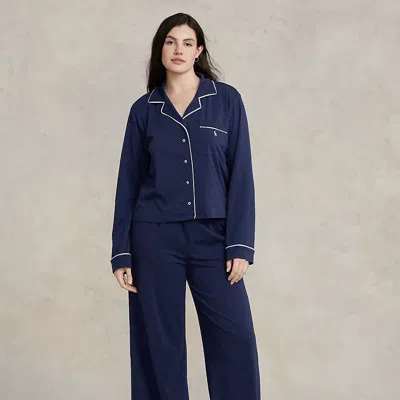 Polo Ralph Lauren Long-sleeve Jersey Pyjama Set In Brown