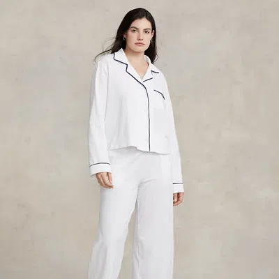 Polo Ralph Lauren Long-sleeve Jersey Pyjama Set In White