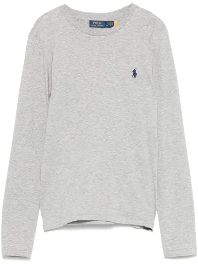 Polo Ralph Lauren Long-sleeve Jersey T-shirt In Grey