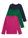 Polo Ralph Lauren Long-sleeve Jersey T-shirt (pack Of Three) In Multi