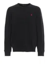 Polo Ralph Lauren Black Crewneck Sweatshirt With Pony Embroidery In Cotton Blend Man