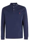 Polo Ralph Lauren Blue Cotton Polo Custom Slim-fit In Blue