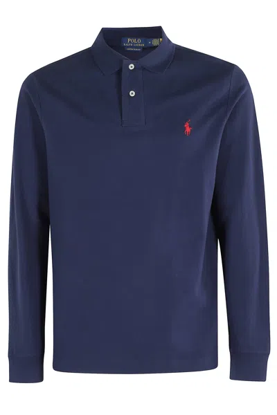 Polo Ralph Lauren Long Sleeve Knit Polo In Blue