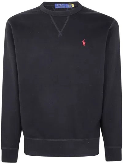 Polo Ralph Lauren Long Sleeve Knit Sweatshirt Clothing In Black