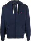Polo Ralph Lauren Zip-up Hooded Sweatshirt In Cotton-polyester Blend In Blue