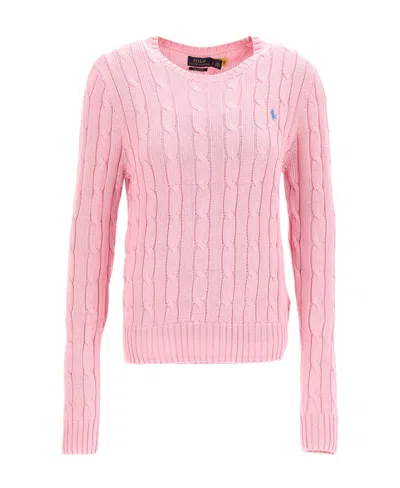 Polo Ralph Lauren Maglia In Cotone A Trecce In Pink