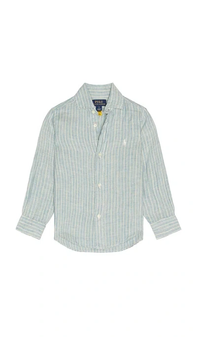 Polo Ralph Lauren Long Sleeve Linen Sport Shirt In Blue