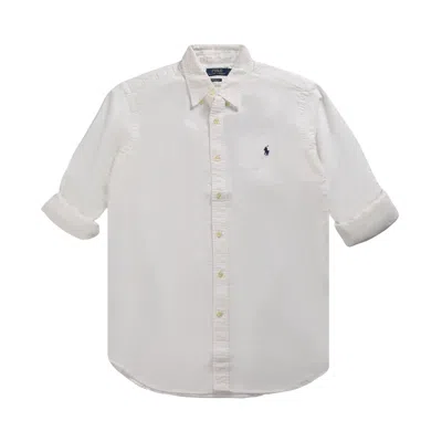 Pre-owned Polo Ralph Lauren Long-sleeve Logo Embroidered Oxford Shirt 'white' | Men's Size Xl