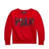 Polo Ralph Lauren Girls Logo Crew Neck Cotton Sweatshirt In Red