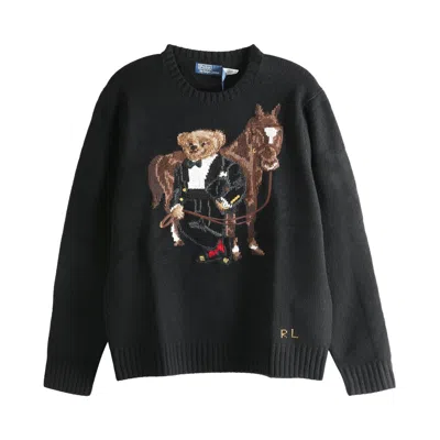 Pre-owned Polo Ralph Lauren Long-sleeve Lunar New Year Bear Sweater 'polo Black' | Men's Size L