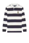 Polo Ralph Lauren Long Sleeve Novelty Heritage Bear Rugby Polo In White