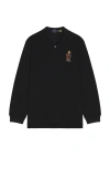 Polo Ralph Lauren Long Sleeve Novelty Holiday Bear Polo In Black