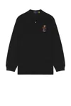 Polo Ralph Lauren Long Sleeve Novelty Holiday Bear Polo In Black