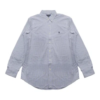 Pre-owned Polo Ralph Lauren Long-sleeve Permformance Twill Sport Shirt 'white/blue/multicolor' | Men's Size M