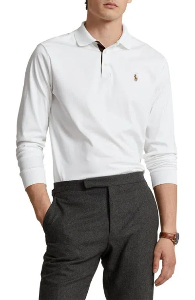 Polo Ralph Lauren Classic Fit Soft Cotton Long-sleeve Polo Shirt In White