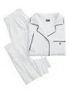 Polo Ralph Lauren Long-sleeve Piped Pyjama Set In White