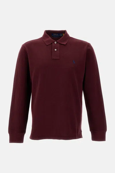 Polo Ralph Lauren Long Sleeve Piqué Polo In Neutral