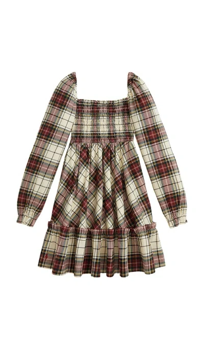 Polo Ralph Lauren Long Sleeve Plaid Smocked Dress In Multi