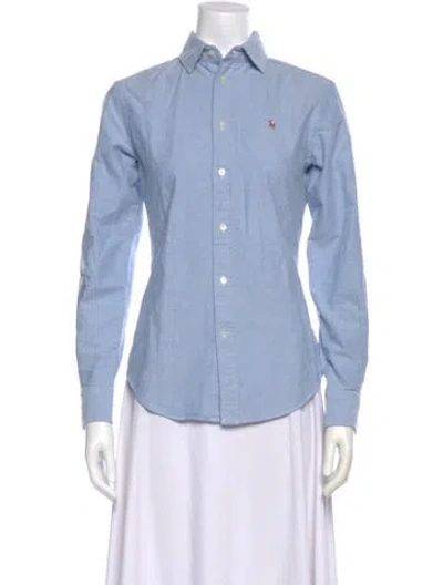 Pre-owned Polo Ralph Lauren Long Sleeve Polo In Blue