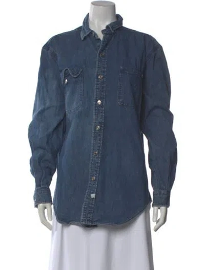 Pre-owned Polo Ralph Lauren Long Sleeve Polo In Blue